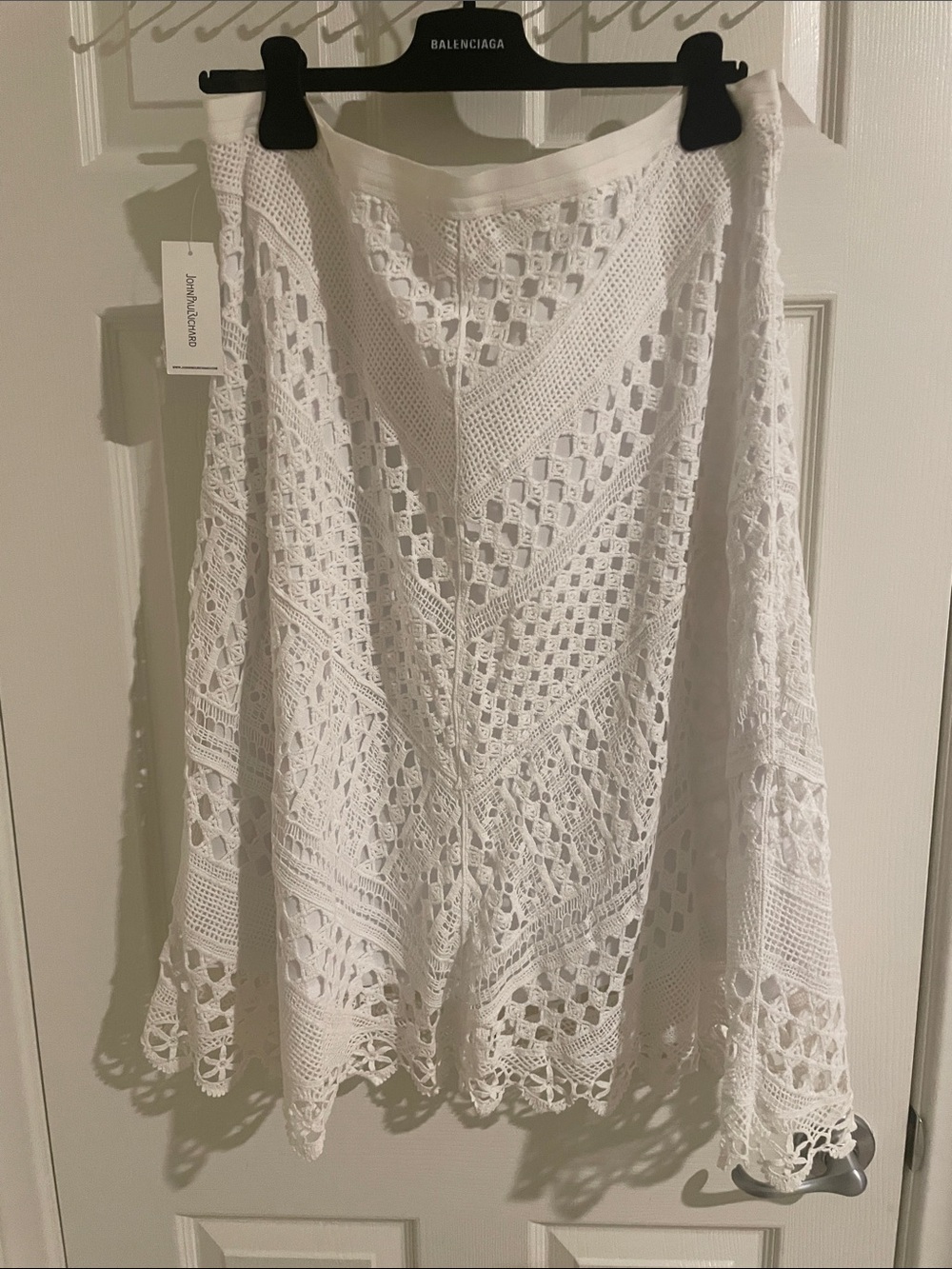 JohnPaulRichard White Crochet V-Neck Skirt - Picture 4 of 5